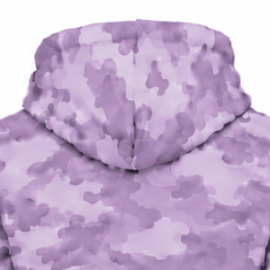 Ensemble de survêtement camouflage lilas unisexe avec veste à capuche zippée et pantalon de jogging, tenue de sport camouflage personnalisée pour l'entraînement et les loisirs - Product Image 5