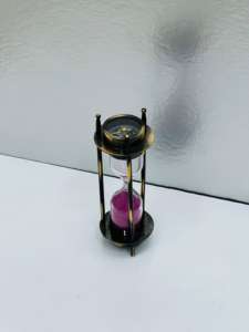 Boussole double face en laiton finition Commando 5,5'' avec minuteur en laiton - Product Image 4