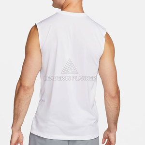 เสื้อยืดแขนกุดผู้ชายดีไซน์ล่าสุด ผ้าฝ้าย 100% สีพื้น ระบายอากาศ แห้งเร็ว สไตล์ลำลอง - Product Image 6
