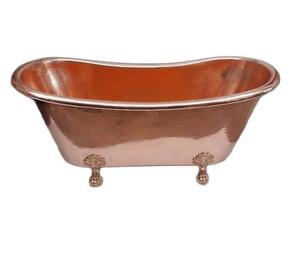 Bañera Ovalada Independiente de Cobre Bold Blossom con Patas de Gato, Estilo Lujoso, Metal Duradero para Adultos - Product Image 2