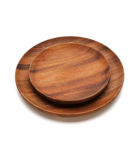 Nouvelle Arrivée Assiette de Présentation en Bois d'Acacia, Assiette Ronde Élégante en Bois, Design Vintage, Vente Chaude - Product Image 2