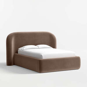 Custom Fabric Round Edge <b>Double</b> <b>Bed</b> | Luxury Hotel Fully Upholstered <b>Bed</b> Manufacturer India - Product Image 6