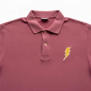 Polo à manches courtes en coton Oxford pour homme, couleur marron, avec logo brodé en forme d'éclair, design respirant et décontracté - Product Image 4