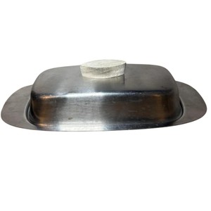 Beurrier vintage en métal plaqué or avec plateau à bord festonné, beurrier classique en laiton avec couvercle pour la maison et la cuisine - Product Image 6