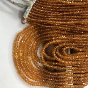 Perles de pierre naturelle grenat Fanta orange facettées rondelles 3mm 5mm, fils de perles, dernières créations, bijoux perlés de qualité supérieure AAA - Product Image 3