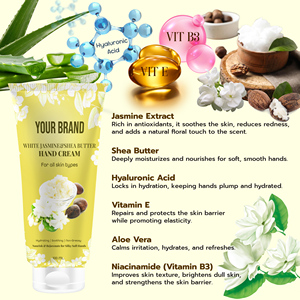 Crema de manos nutritiva de ácido hialurónico de etiqueta privada fórmula antiarrugas niacinamida vitamina E Aloe Vera para manos suaves y brillantes - Product Image 3