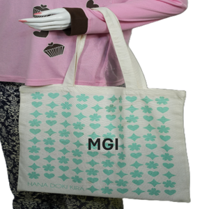 กระเป๋าผ้าฝ้ายออร์แกนิค 100% สกรีนโลโก้ได้ ขนาดใหญ่ ใส่ของได้เยอะ เป็นมิตรกับสิ่งแวดล้อม ใช้ซ้ำได้ เหมาะสำหรับซื้อของที่ซุปเปอร์มาร์เก็ต แบบมีหูหิ้ว ลายตัวอักษร - Product Image 2