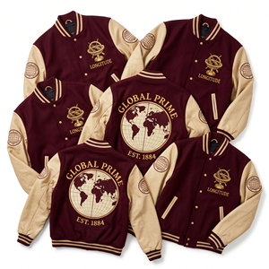 Chaqueta universitaria al por mayor, color gris carbón, cuerpo de lana, mangas de cuero color canela, diseño de esfera celestial, medición orbital, abrigo Letterman de astronomía - Product Image 3