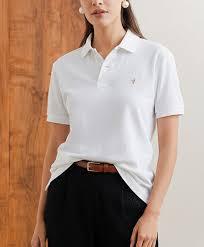 Polo de Algodón Piqué Blanco para Mujer, Manga Corta, Logotipo Bordado en la Parte Delantera, Corte Regular Informal - Product Image 6