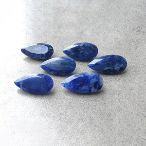 Pierre précieuse Sodalite facettée en forme de goutte, qualité AAA+, pierre en vrac de forme poire calibrée pour la fabrication de bijoux - Product Image 2