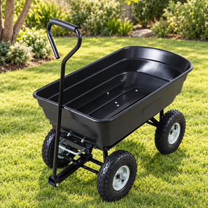 Garden Utility Wagon Cart For Yard Lawn Farm 7.0 Cu Ft Highest Quality Poly <b>Trolley</b> 300kg Capacity ODGGAR027 - Product Image 6