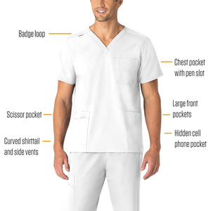 Custom Mens Medical Nursing Scrub Tops Healthcare Workwear OEM Pakistan Manufacturing Export Supply Worldwide - Product Image 3