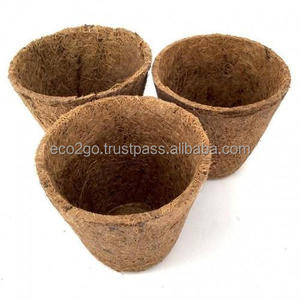 Eco2go Vietnam Wholesale Eco-Friendly Coir Flower Pots Biodegradable Planters for <b>Garden</b> Use Circular Design Not Coated - Product Image 5