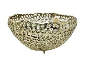 Cuenco de servir de metal negro dorado con pedestal, frutero decorativo mate elevado para mesa de bodas y fiestas - Product Image 3