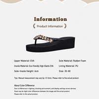 Tongs compensées légères à strass pour femme, tendance mode, plateforme à talon haut en EVA, idéales pour la plage et l'extérieur, semelle épaisse