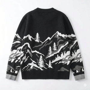 Suéter de Punto Antiarrugas para Hombre, de Algodón/Fibra de Bambú, con Diseño de Letras en Relieve, Cuello Redondo, Estilo Medio Pullover - Product Image 2