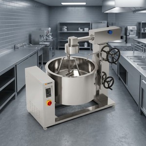 Olla de vapor encamisada con inducción rotativa Amicook 380V/440V, modelo para sopas, cocina automatizada, pasta, equipo motorizado para catering - Product Image 5