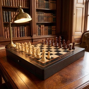 ILAHI's Eco-Friendly Rustic Polished Rectangle <b>Chess</b> <b>Board</b> Game 100% Handmade Pure Wood Animal/Love Style Customized Size <b>Chess</b> - Product Image 1