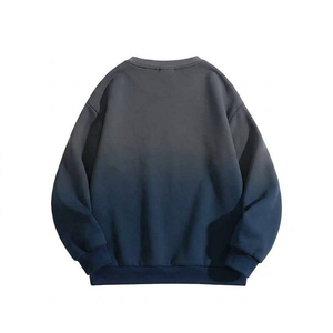 <b>Tie</b> Dye Crew Neck Sweatshirt Unisex Oversized Knitted Pullover Casual Autumn Style Regular Sleeve <b>Black</b> Teal Pattern - Product Image 3