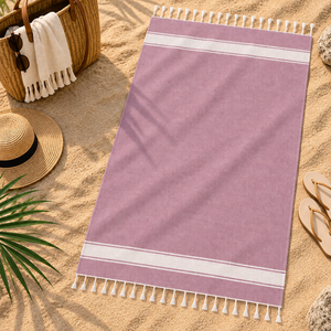 100% Cotton Fouta Beach Towel Modern Stripe Fouta Beach Towel Quick-Dry Yarn Dyed Fouta Hammam Towel For Beach Use. - Product Image 5
