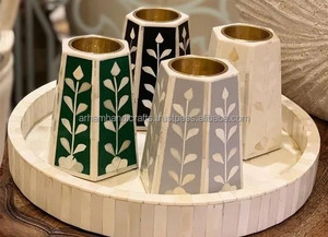 Brûleur d'encens en bois traditionnel arabe de luxe fait à la main incrustation d'os de nacre bas prix Bakhoor Mubkhar aromatique gingembre pin - Product Image 6