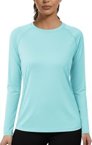 T-shirts en mousseline de soie pour femmes, coupe ajustée, protection solaire, anti-UV, décontractés, pour le sport et la remise en forme, séchage rapide, anti-plis, toutes saisons - Product Image 2