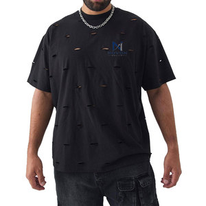 T-shirt surdimensionné pour homme, effet usé, 100% coton, design personnalisé, vêtements de mode, respirant, écologique, séchage rapide, pour adultes - Product Image 1