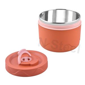 ภาชนะใส่อาหารพร้อมฝาปิดกล่องอาหารกลางวันสแตนเลสไร้สาร BPA เป็นมิตรต่อสิ่งแวดล้อม - Product Image 1