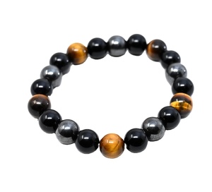 Pulsera de piedras preciosas de ágata pulida de 10MM tallada amor curación estilo Feng Shui Triple protección grabado ecológico hogar - Product Image 1