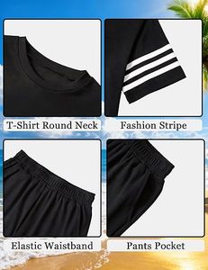 Wholesale Summer Suit Men Shirt and Shorts Set Casual Fashion Two Piece Outfit Lightweight Breathable Supplier - Product Image 6