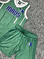 HAQ MEHARBAN SPORTS Set Jersey Basket Pria Hijau V-Neck Tanpa Lengan Sublimasi Bahan Mesh Bernapas Seragam 100% Poliester Semua Ukuran