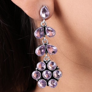 Latest Design Oxidized <b>Silver</b> Multi Gemstone <b>Dangle</b> <b>Earring</b> for Women | Direct Factory Manufacturer Premium Quality - Product Image 2