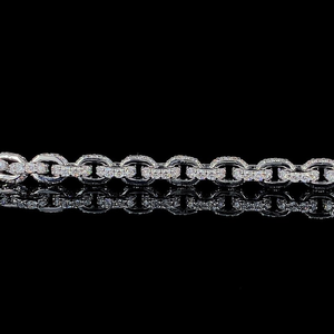 Moissanite <b>Silver</b> Link Bracelet Iced Out Luxury Bracelet Elegant Fashion Jewelry <b>For</b> <b>Men</b> Women Gift - Product Image 3