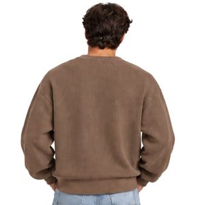 เสื้อสเวตเชิ้ตคอกลมผ้าวาฟเฟิลสีน้ำตาลกาแฟสำหรับผู้ชาย แขนยาวทรงโอเวอร์ไซส์ สวมใส่สบาย สไตล์ลำลอง ทรงหลวม เหมาะสำหรับสตรีทแวร์ ฤดูใบไม้ร่วงและฤดูหนาว - Product Image 2