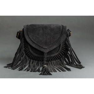New Best Seller Hand Tooled Leather Western Women Crossbody <b>Purse</b> Hair On Cowhide Fringe Conceal Carry Genuine Leather Handbag - Product Image 2