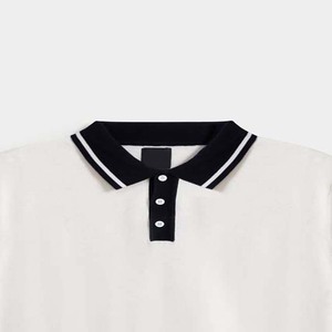 เสื้อโปโลแขนสั้นสีทึบสำหรับผู้ชาย เสื้อโปโลถักสีชมพูสำหรับฤดูร้อนแบบลำลอง - Product Image 3