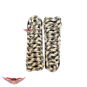 KEW <b>Braided</b> Beige Nylon with black <b>Braided</b> Epaulettes Durable Modern Garment <b>Accessory</b> - Product Image 1