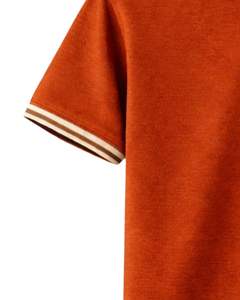 เสื้อโปโลคอปกซิป ¼ ซิป สีส้มสนิม สำหรับผู้ชาย แขนสั้น คอริบ ผลิตตามสั่ง ผู้ผลิตเสื้อผ้าลำลองสำหรับฤดูร้อน ขายส่งสำหรับผู้ซื้อ - Product Image 5