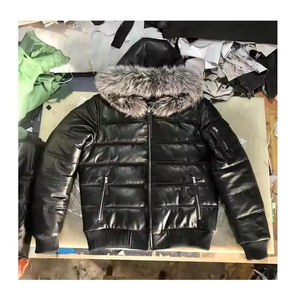 Chaqueta de Cuero de Oveja Genuina de Alta Calidad para Hombre, Estilo Bomber, Talla Grande, con Cierre, Ecológica, Vintage, para Invierno, Marca Glory Custom - Product Image 2
