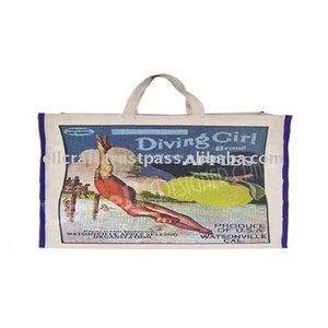 <b>Market</b> Laminated Canvas Cotton Grocery <b>Bag</b> Large Capacity Shoulder Tote Shopping Vintage Style Promotional Canvas Tote Handbag - Product Image 2
