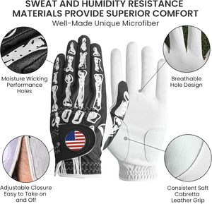 Guantes de Golf de Piel Cabretta de Primera Calidad, Diseño Personalizado, Marca Personalizada, Tallas para Hombre, Durabilidad, Guantes Deportivos - Product Image 2