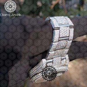 Montre de luxe pour homme Charm, boîtier de 40 mm, mouvement mécanique analogique, bracelet en acier inoxydable serti de diamants, cadran en verre lumineux, automatique - Product Image 3