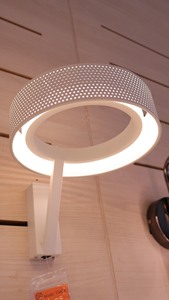 Contemporary White Metal Drum Wall Lamp Aluminum Body E27 <b>LED</b> 2700K Warm White <b>Light</b> Wall-<b>Mounted</b> Living Room Fixture - Product Image 5