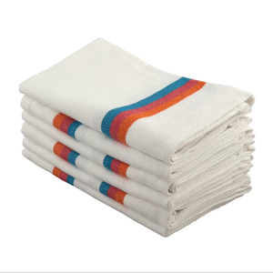 Serviettes de cuisine carrées et rectangulaires en coton 100% écologique, tissées, rayées, séchage rapide, étiquette personnalisée, lavables en machine, Tamil Nadu - Product Image 1