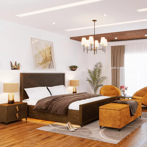 Lit en bois massif de luxe fait main, design haut de gamme, avec pied de lit, taille King Size, le meilleur pour la chambre à coucher - Product Image 1