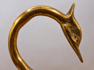 Escultura de Cisne de Latón Vintage, Figura de Pájaro con Cuello Curvo Elegante, Estatua Decorativa de Aves Acuáticas de Metal, Adorno de Lujo para Mesa de Oficina u Hogar - Product Image 2