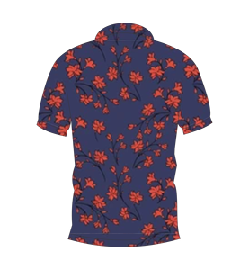Polo pour homme à manches courtes, imprimé floral rouge marine, décontracté, pour l'été, pour le golf - Product Image 5