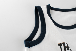 Débardeur en tricot pour homme, blanc, imprimé girafe de dessin animé et voiture de police, col rond, style décontracté, respirant, 100% coton - Product Image 5