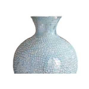 Jarrón de Flores de Lujo con Acentos Azules y Concha de Nácar, Centro de Mesa Premium para Decoración - Product Image 2