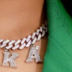 AKA Cuban Link <b>Necklace</b> Silver Letter Pendant Chain Iced Out <b>Statement</b> Jewelry Premium Fashion Accessory - Product Image 4